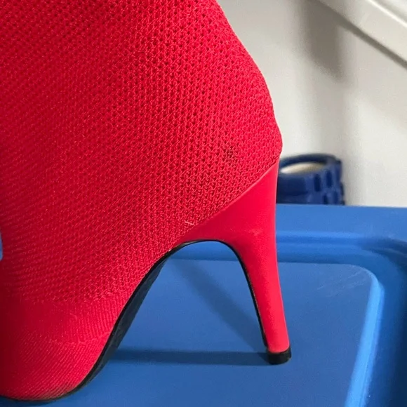 Womens red heeled booties. Very good condition. - Picture 5 of 5